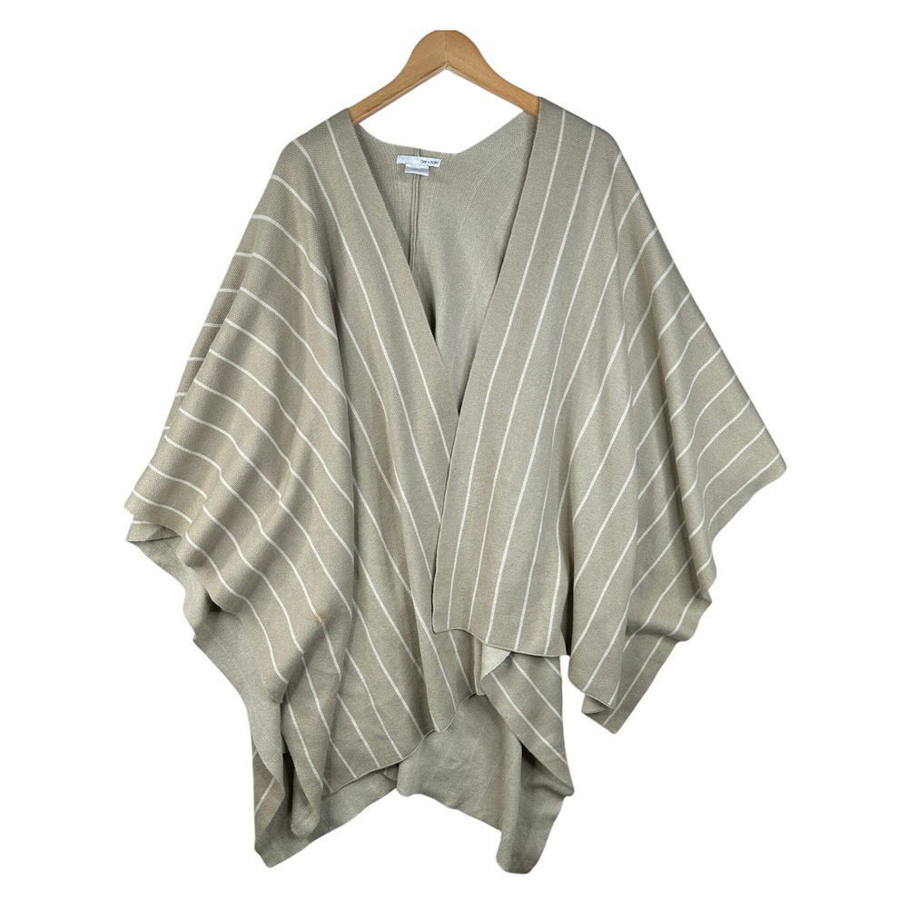 Oak + Fort Striped Knit Bolero Cardigan size One Size Cream/White